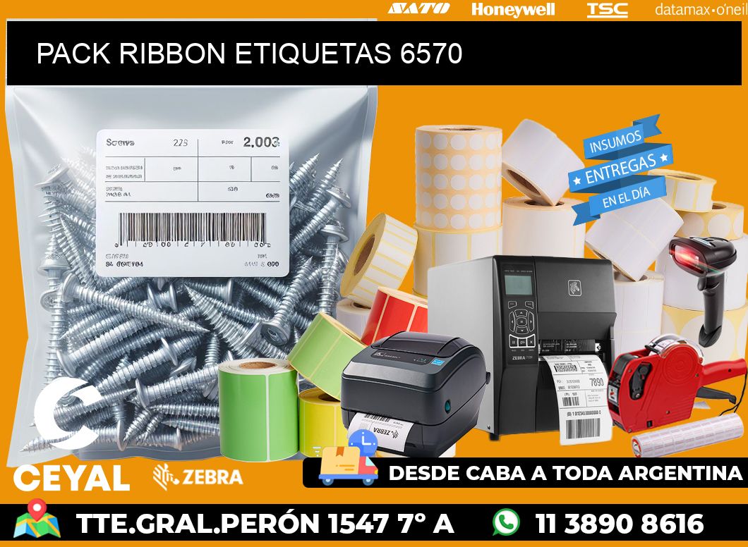 PACK RIBBON ETIQUETAS 6570