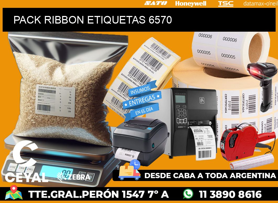 PACK RIBBON ETIQUETAS 6570