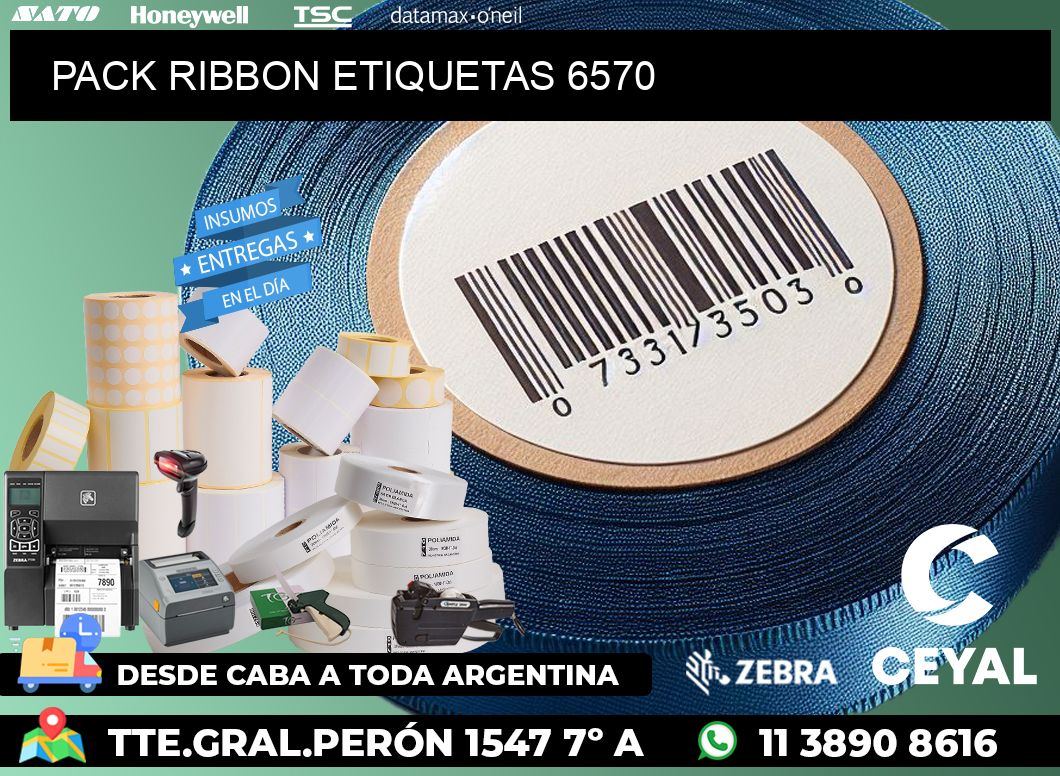 PACK RIBBON ETIQUETAS 6570