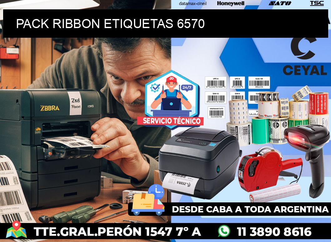 PACK RIBBON ETIQUETAS 6570