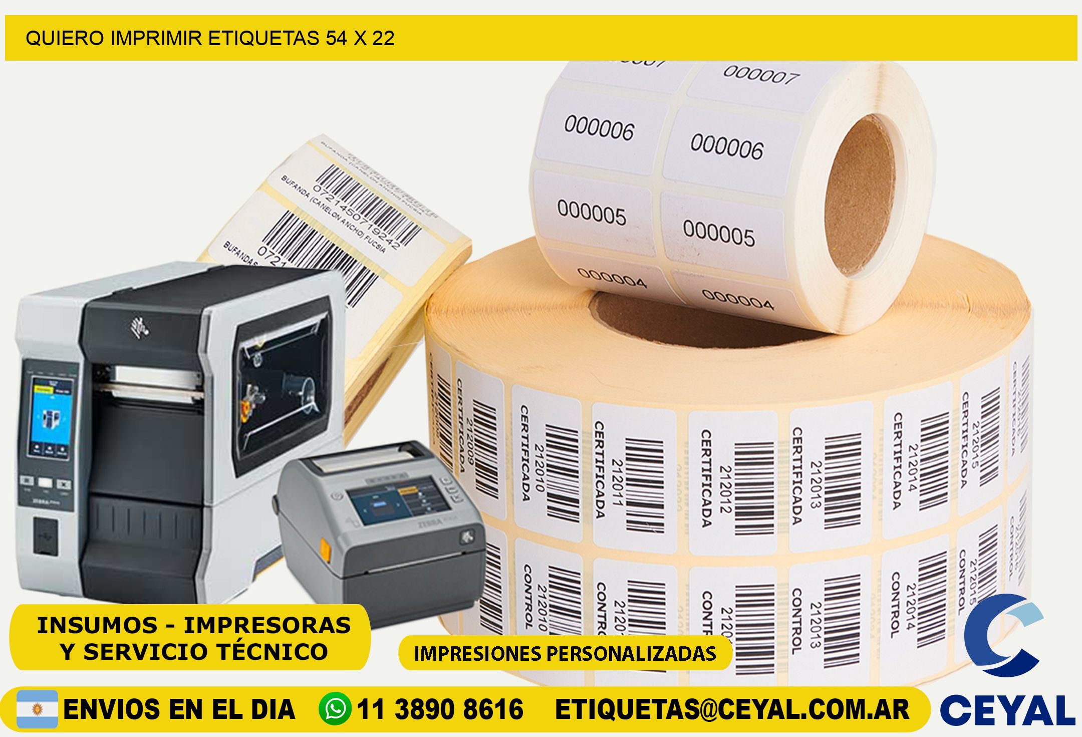 QUIERO IMPRIMIR ETIQUETAS 54 x 22