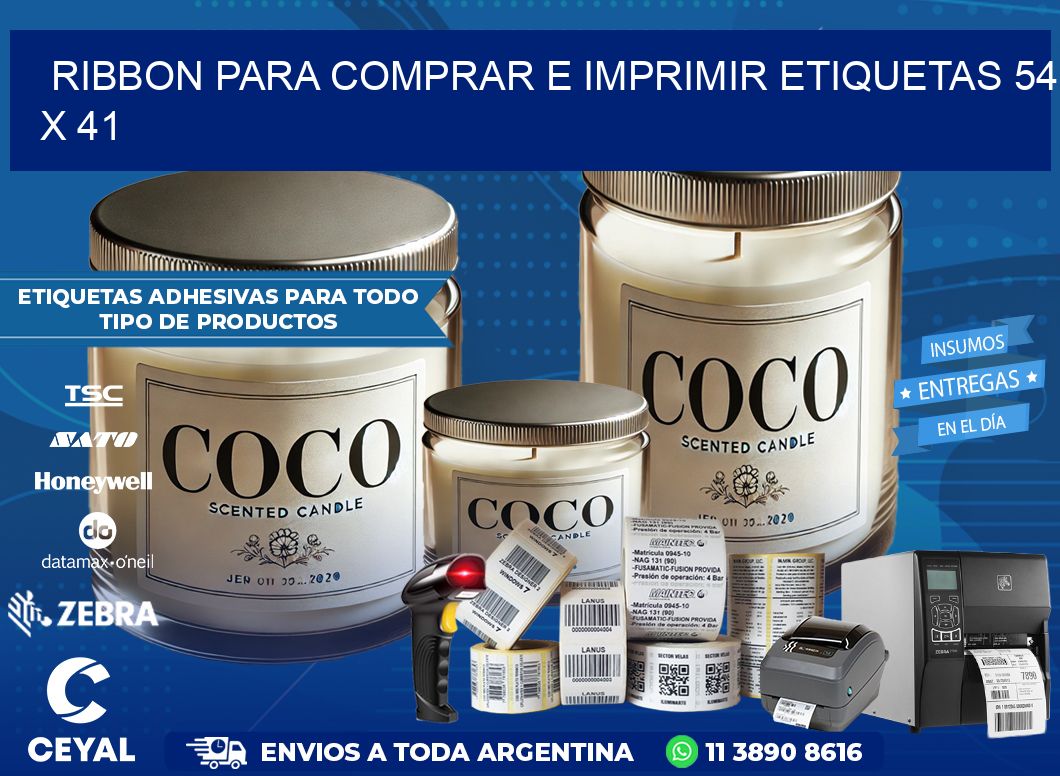 RIBBON PARA COMPRAR E IMPRIMIR ETIQUETAS 54 x 41