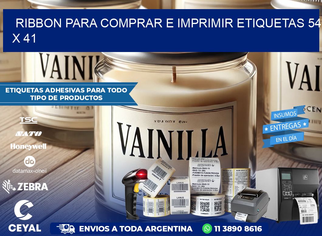 RIBBON PARA COMPRAR E IMPRIMIR ETIQUETAS 54 x 41