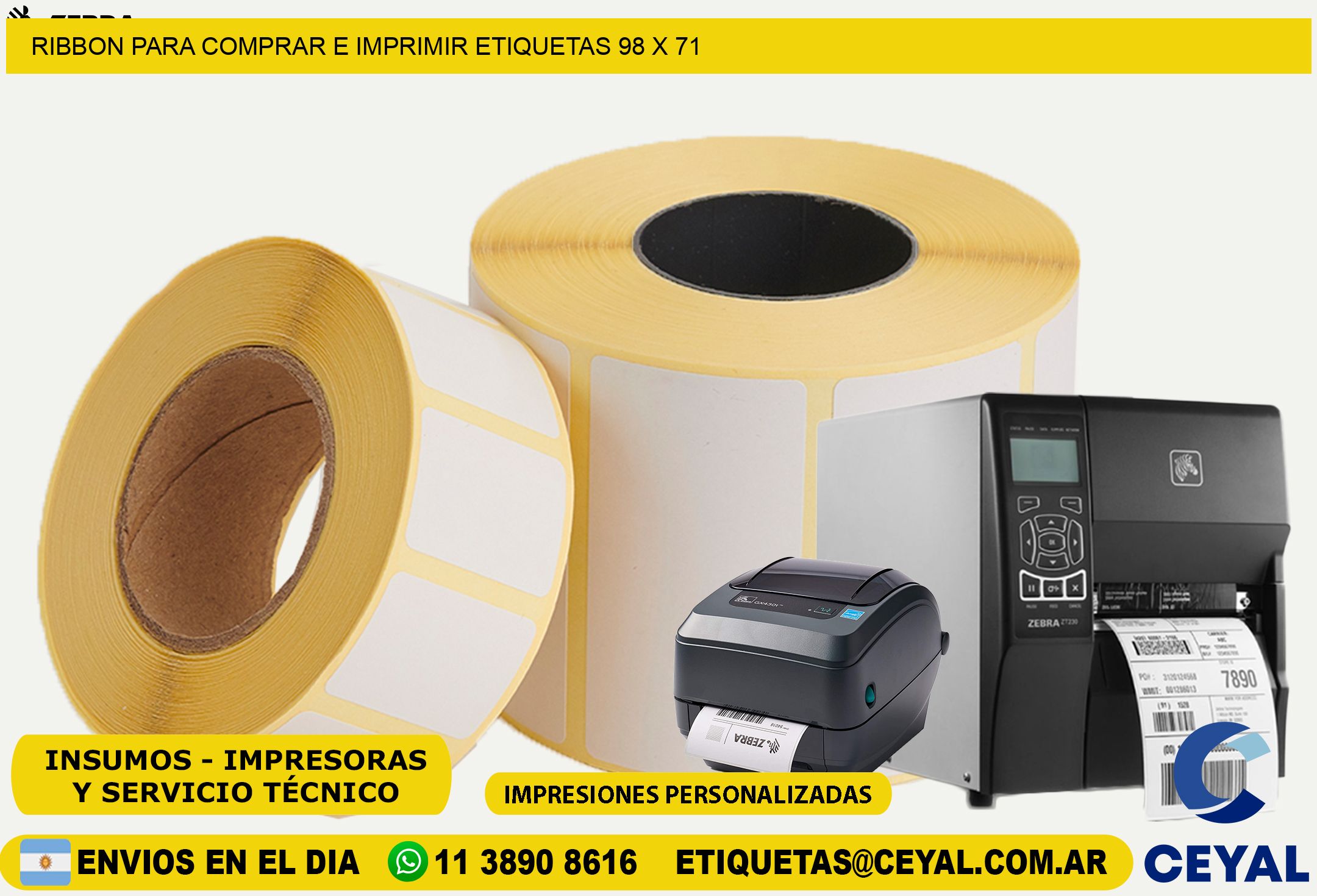 RIBBON PARA COMPRAR E IMPRIMIR ETIQUETAS 98 x 71