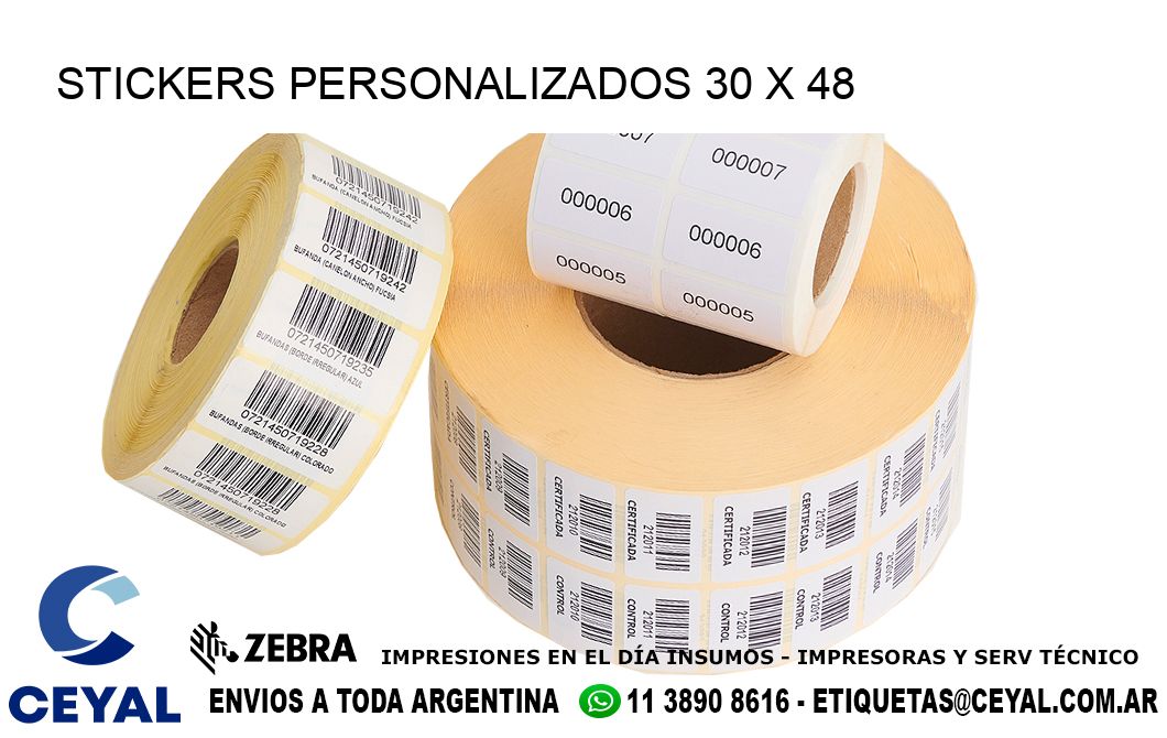 STICKERS PERSONALIZADOS 30 x 48