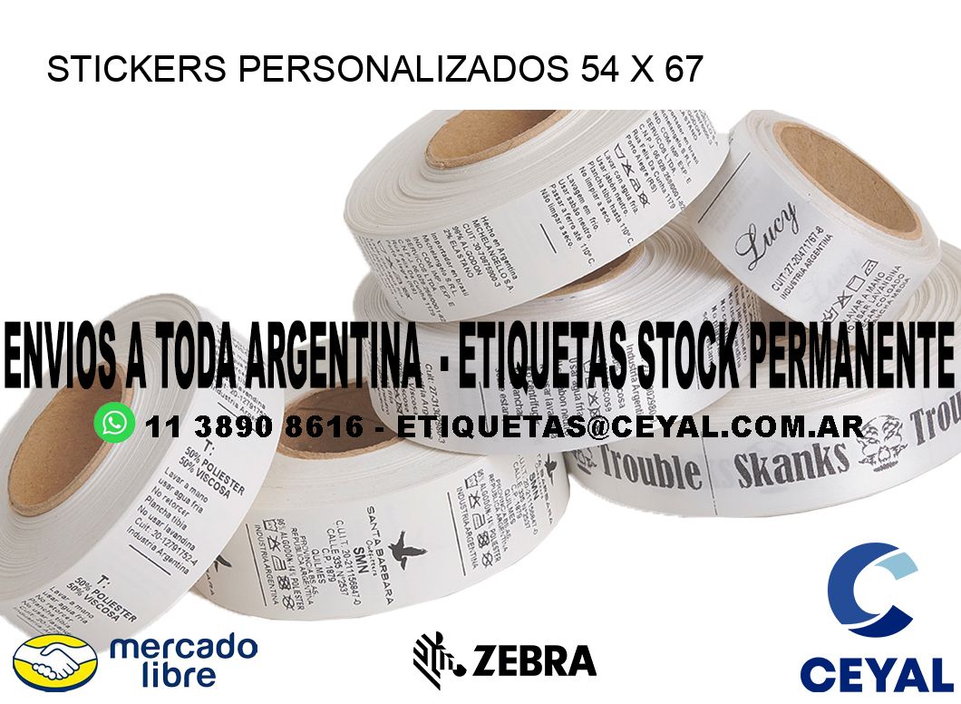 STICKERS PERSONALIZADOS 54 x 67