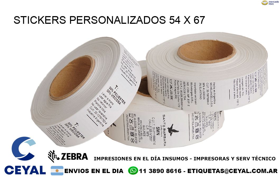 STICKERS PERSONALIZADOS 54 x 67