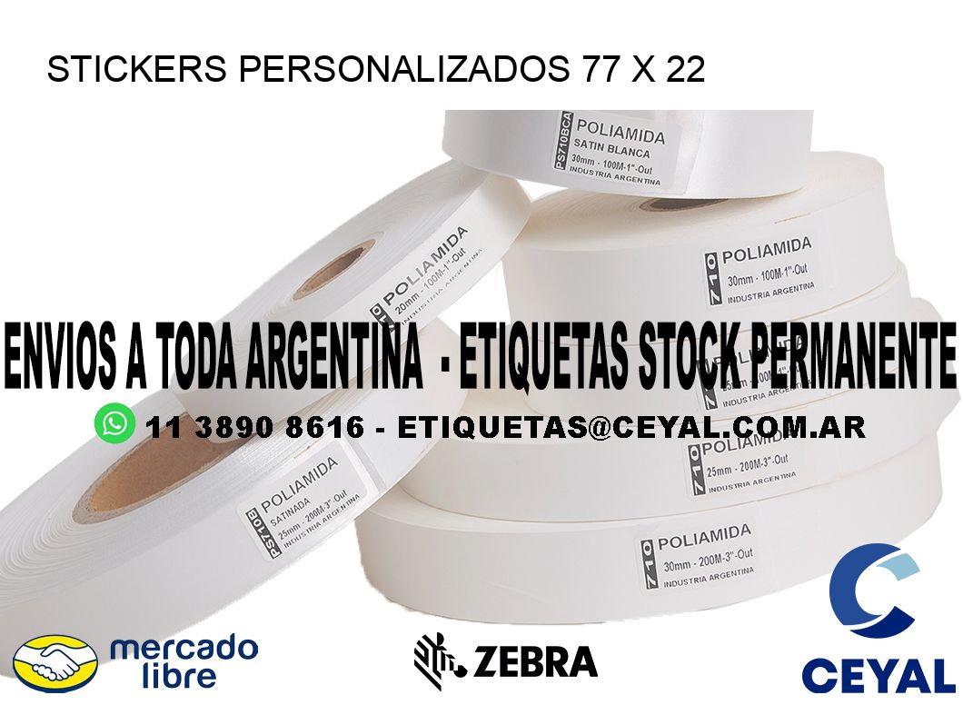 STICKERS PERSONALIZADOS 77 x 22