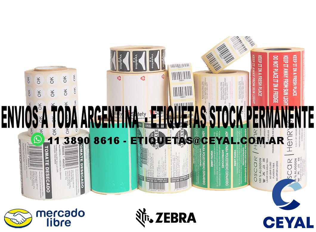 ZEBRA ZD420 100 ETIQUETAS IMPRESAS  27 x 74