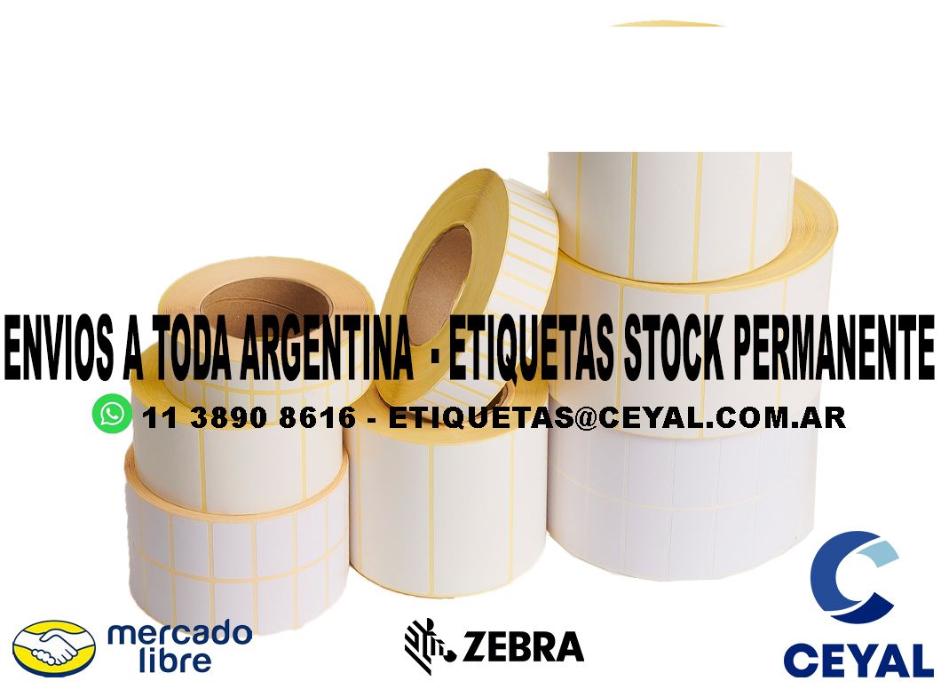 11 ETIQUETAS PAPEL TERMICO 22 x 48 X1600 UNIDADES