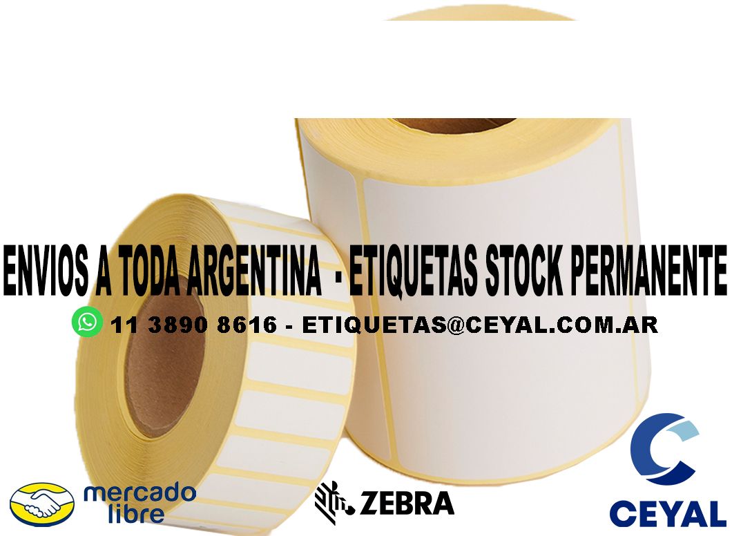 50 ROLLOS  ETIQUETAS DE PAPEL TERMICO 40 x 41 X 2000 UNIDADES