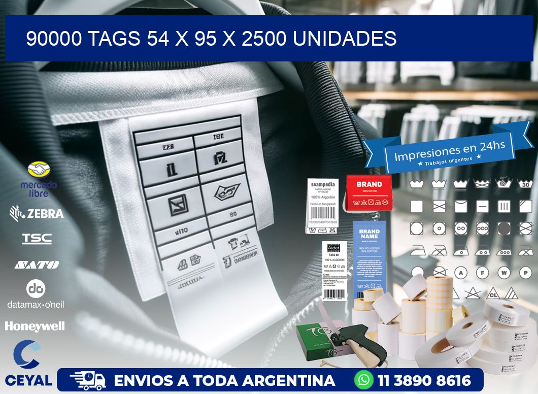 90000 TAGS 54 x 95 X 2500 UNIDADES