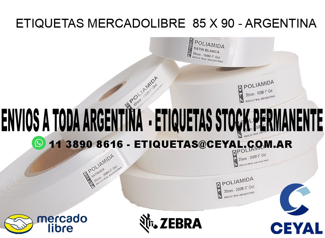 ETIQUETAS MERCADOLIBRE  85 x 90 - ARGENTINA