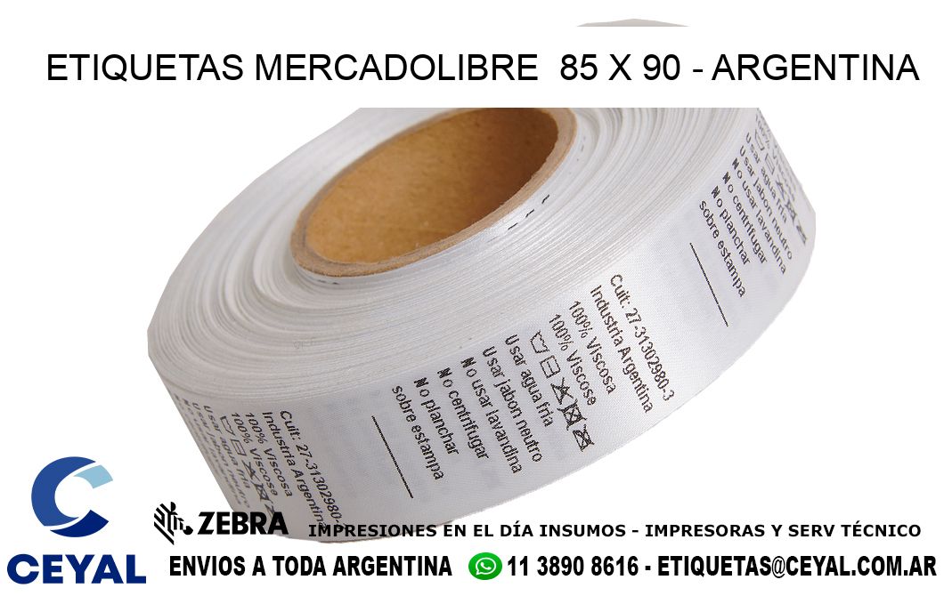 ETIQUETAS MERCADOLIBRE  85 x 90 - ARGENTINA