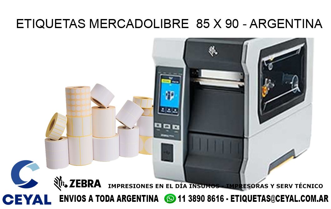 ETIQUETAS MERCADOLIBRE  85 x 90 - ARGENTINA