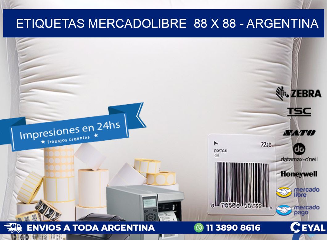 ETIQUETAS MERCADOLIBRE  88 x 88 - ARGENTINA