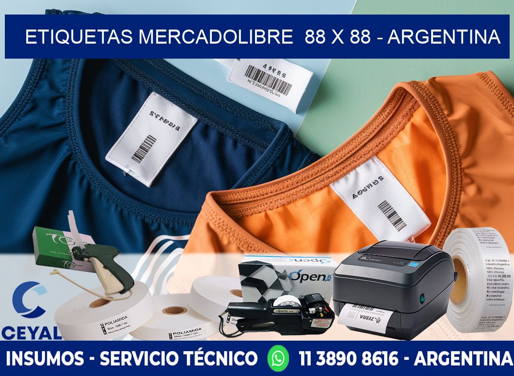 ETIQUETAS MERCADOLIBRE  88 x 88 - ARGENTINA