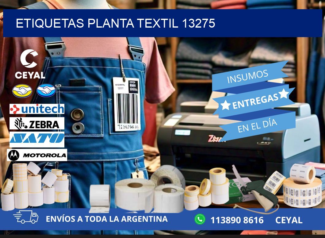 ETIQUETAS PLANTA TEXTIL 13275