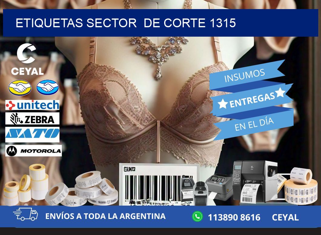 ETIQUETAS SECTOR  DE CORTE 1315