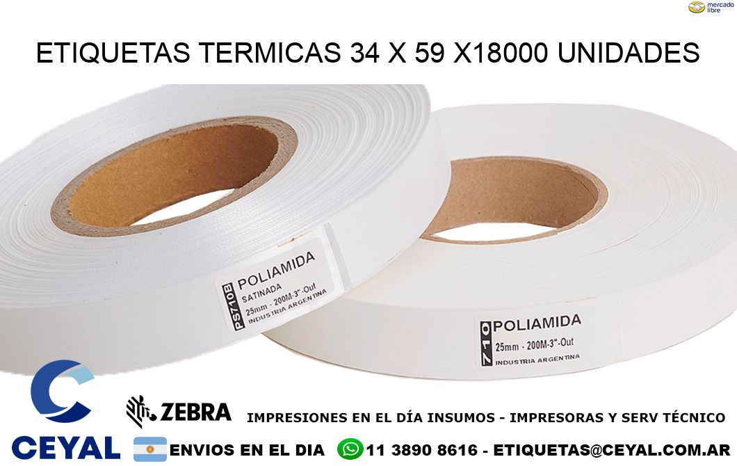 ETIQUETAS TERMICAS 34 x 59 x18000 UNIDADES