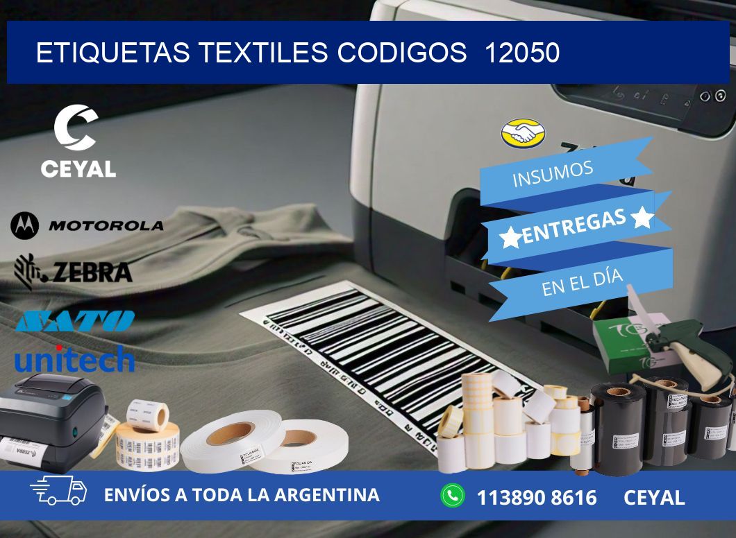 ETIQUETAS TEXTILES CODIGOS  12050