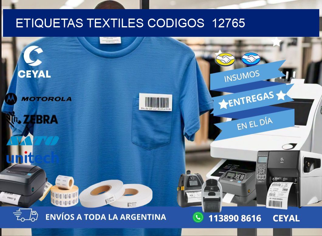 ETIQUETAS TEXTILES CODIGOS  12765