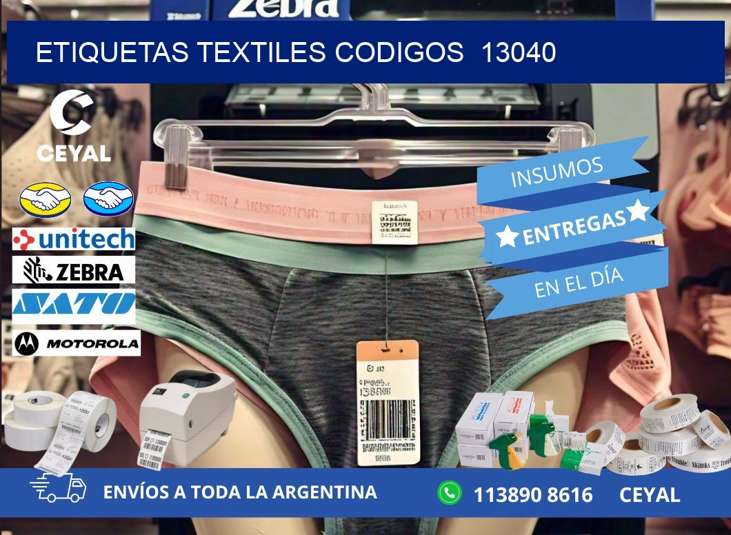 ETIQUETAS TEXTILES CODIGOS  13040