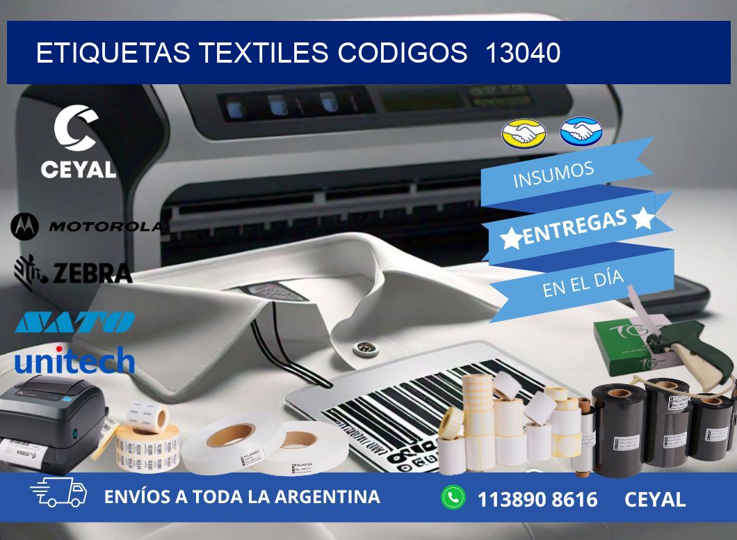 ETIQUETAS TEXTILES CODIGOS  13040