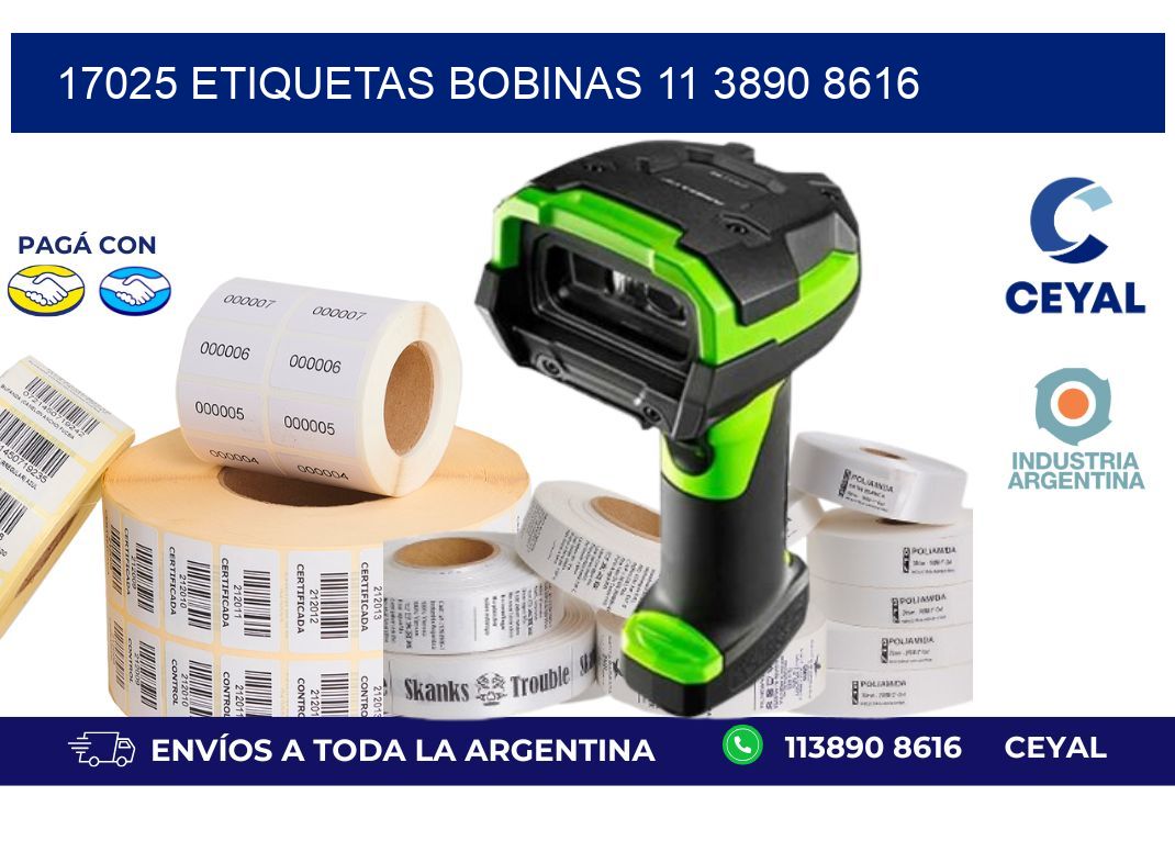 17025 ETIQUETAS BOBINAS 11 3890 8616