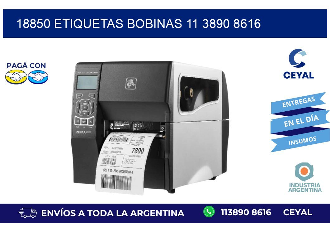 18850 ETIQUETAS BOBINAS 11 3890 8616