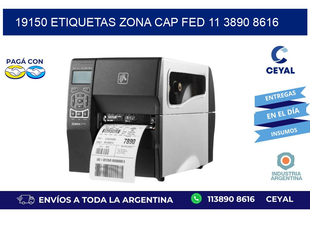 19150 ETIQUETAS ZONA CAP FED 11 3890 8616