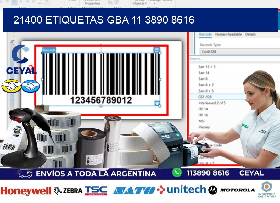 21400 ETIQUETAS GBA 11 3890 8616
