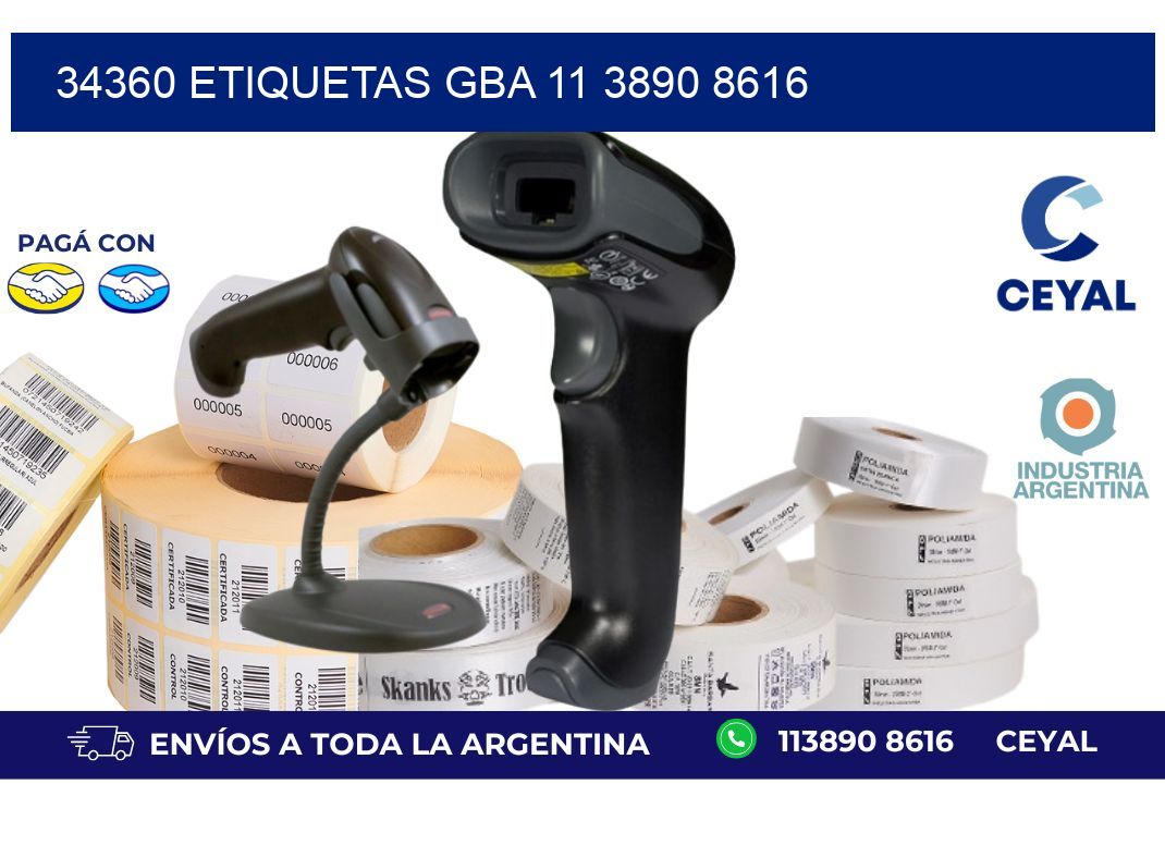 34360 ETIQUETAS GBA 11 3890 8616
