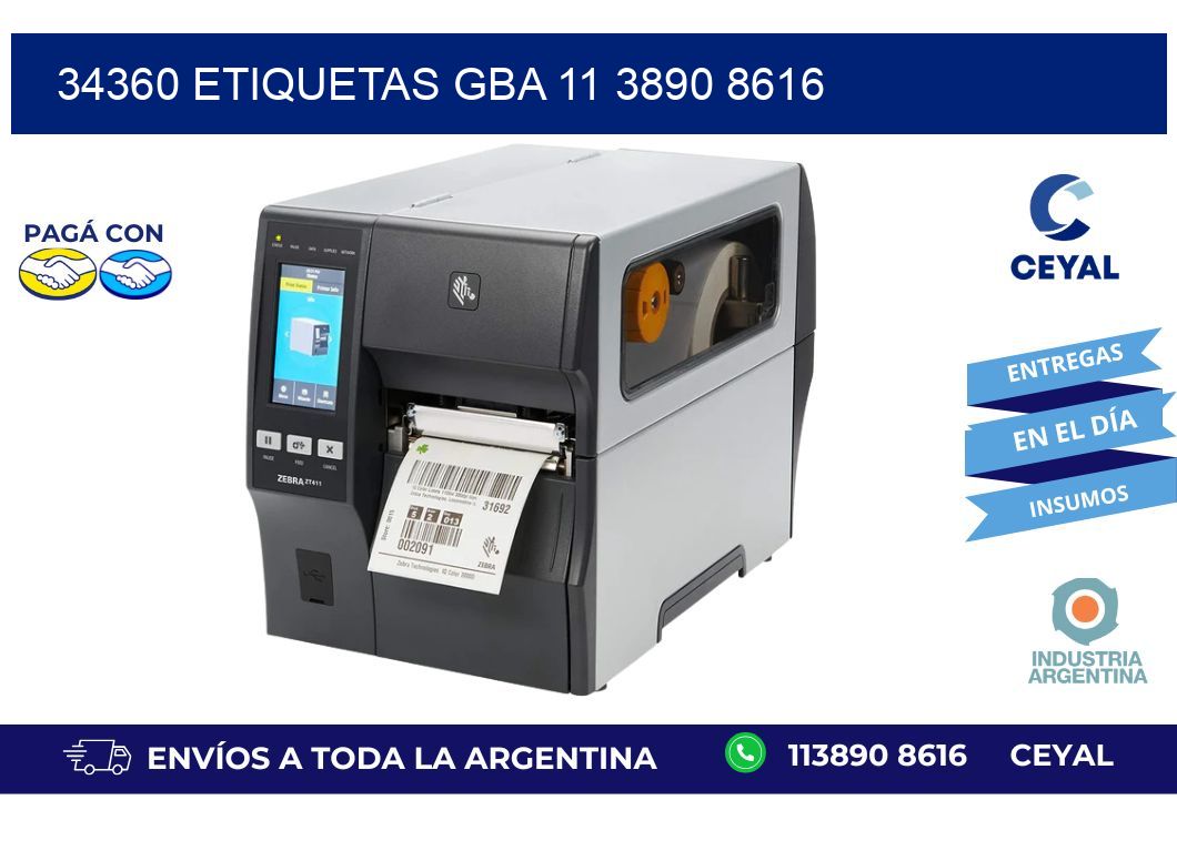 34360 ETIQUETAS GBA 11 3890 8616