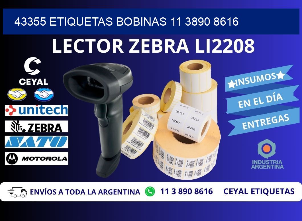 43355 ETIQUETAS BOBINAS 11 3890 8616