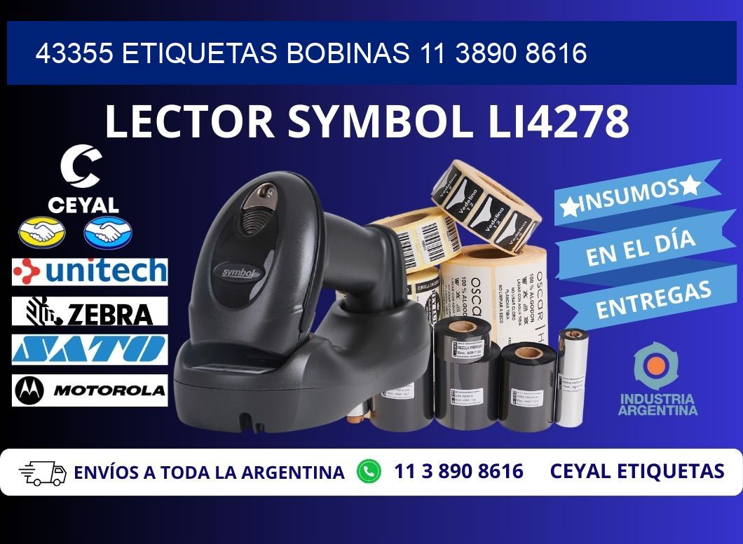 43355 ETIQUETAS BOBINAS 11 3890 8616