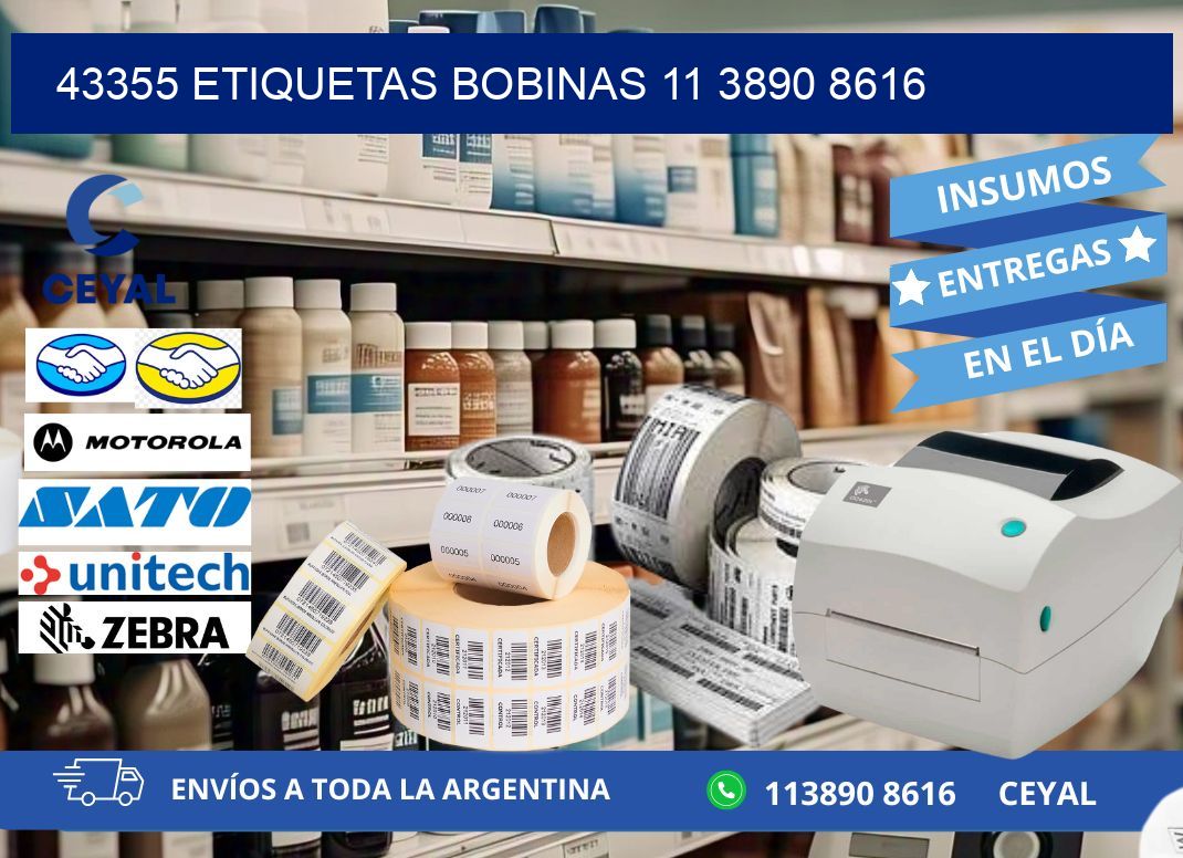 43355 ETIQUETAS BOBINAS 11 3890 8616