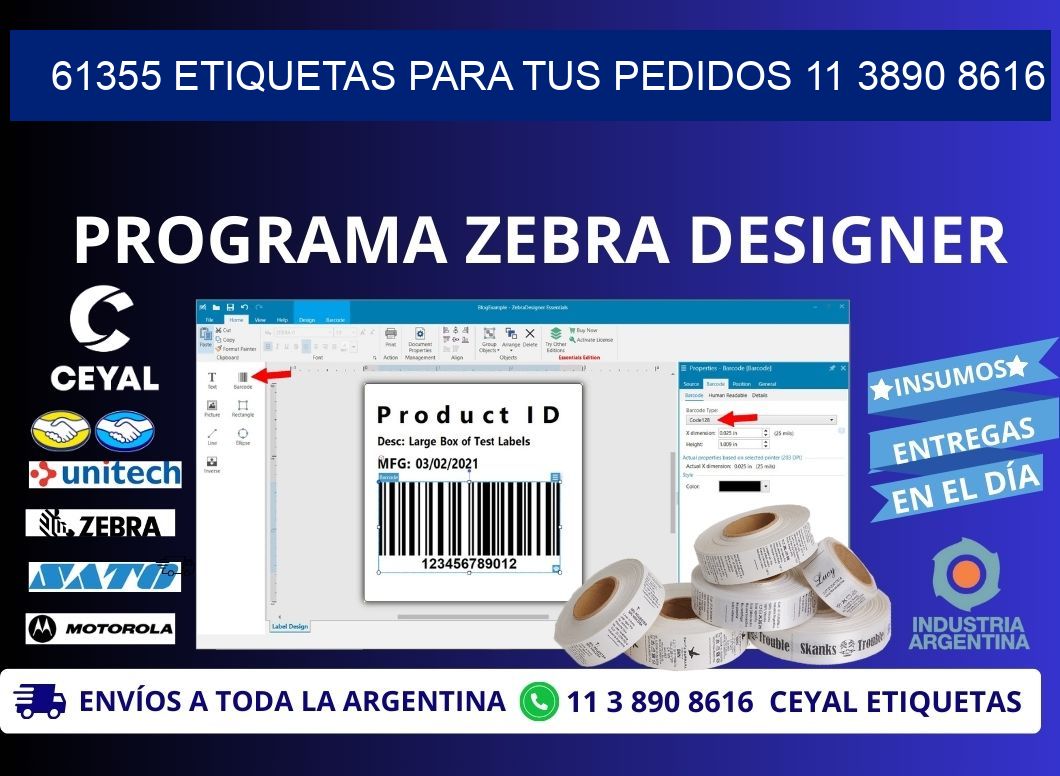 61355 ETIQUETAS PARA TUS PEDIDOS 11 3890 8616