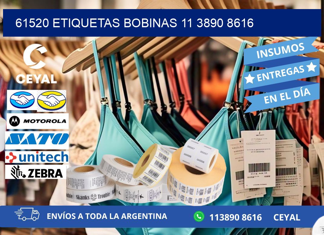 61520 ETIQUETAS BOBINAS 11 3890 8616