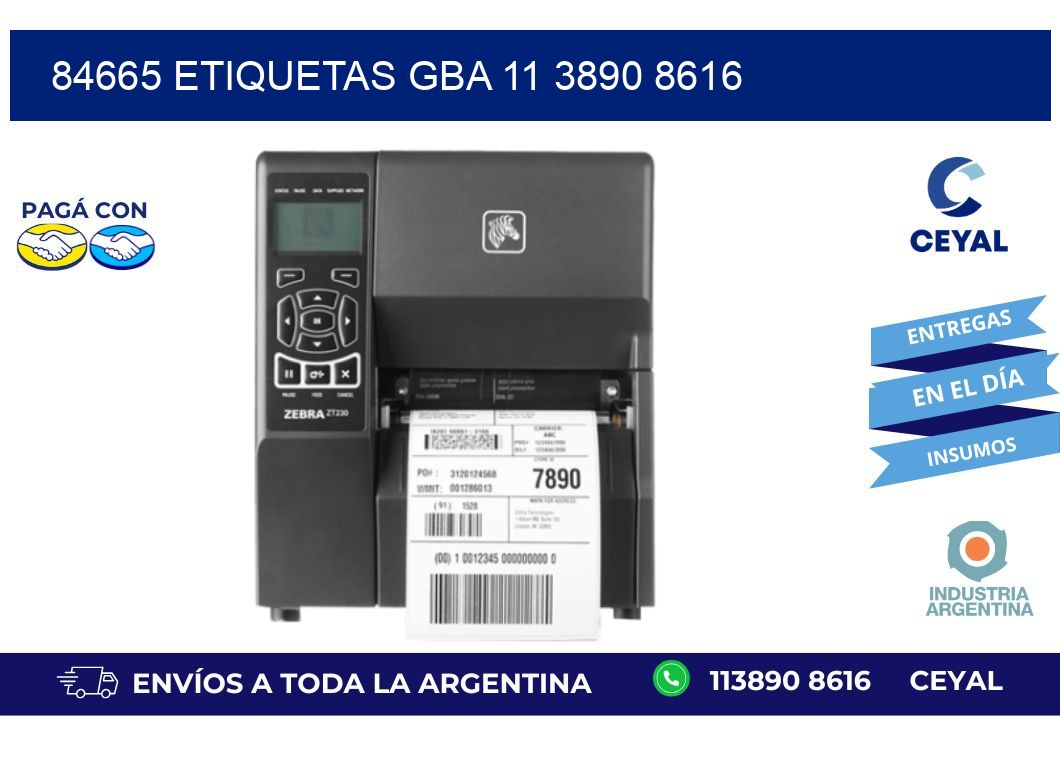 84665 ETIQUETAS GBA 11 3890 8616
