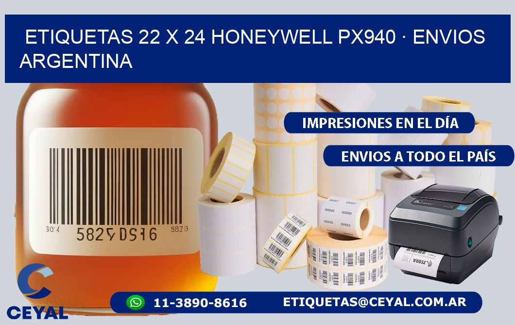 ETIQUETAS 22 x 24 HONEYWELL PX940 · ENVIOS ARGENTINA