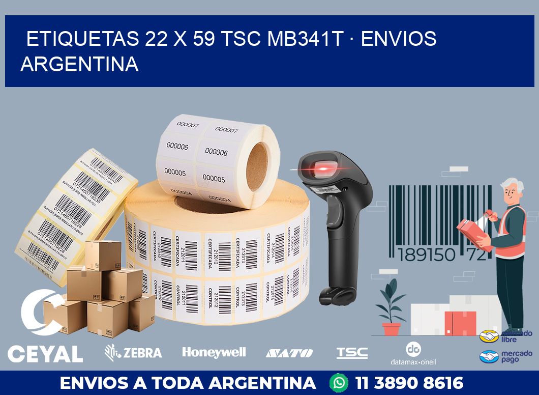 ETIQUETAS 22 x 59 TSC MB341T · ENVIOS ARGENTINA