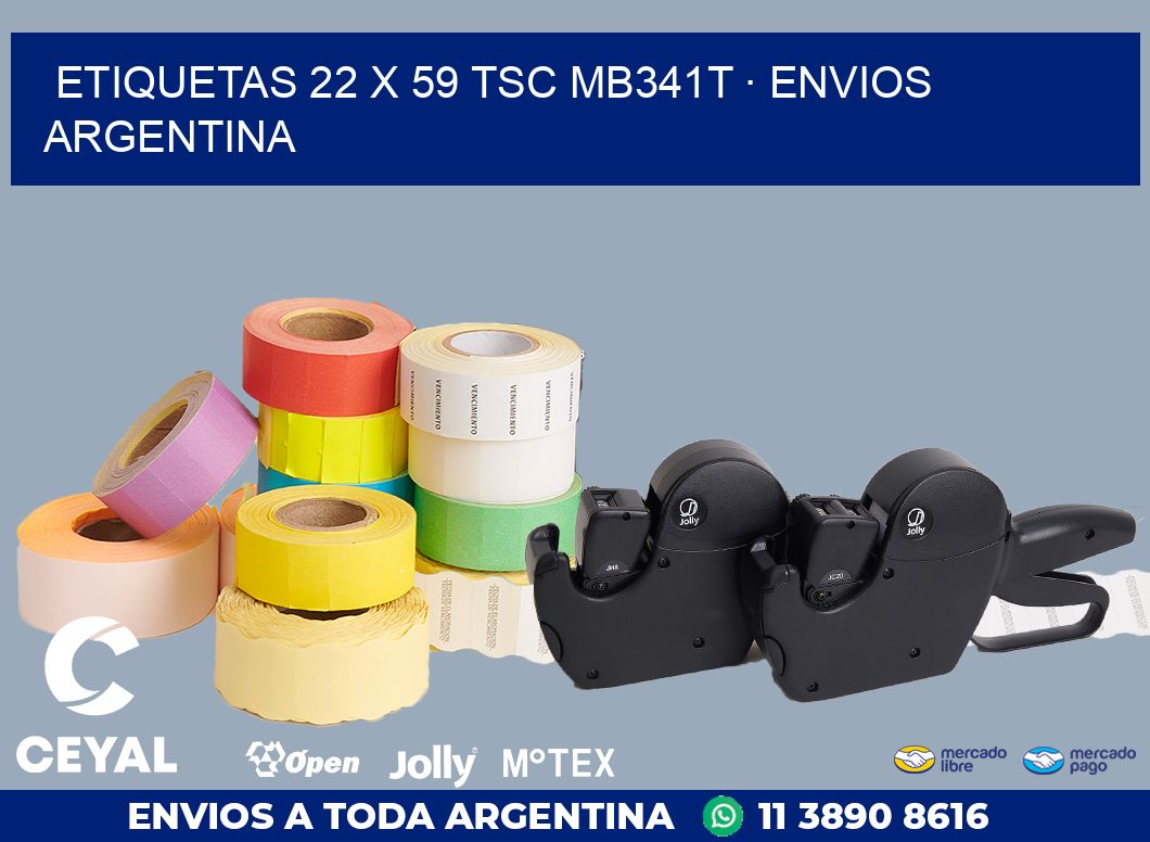 ETIQUETAS 22 x 59 TSC MB341T · ENVIOS ARGENTINA