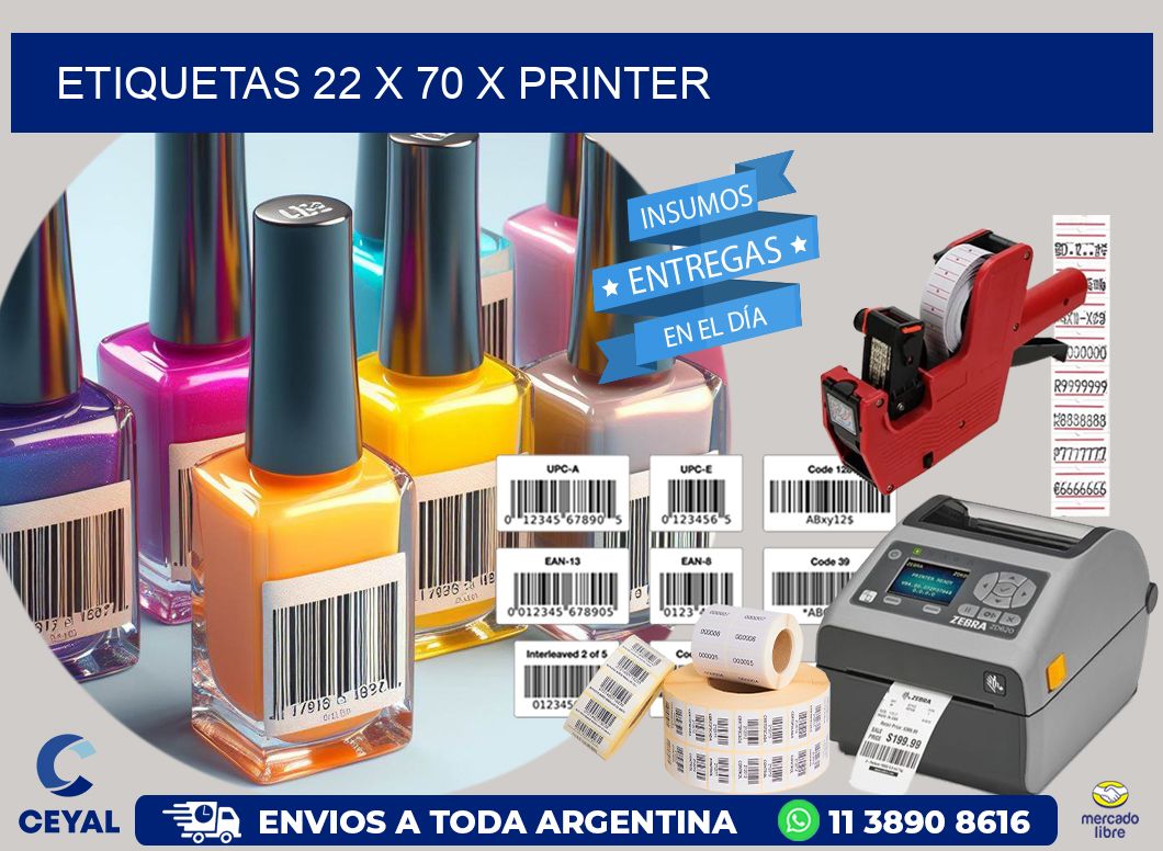 ETIQUETAS 22 x 70 X PRINTER