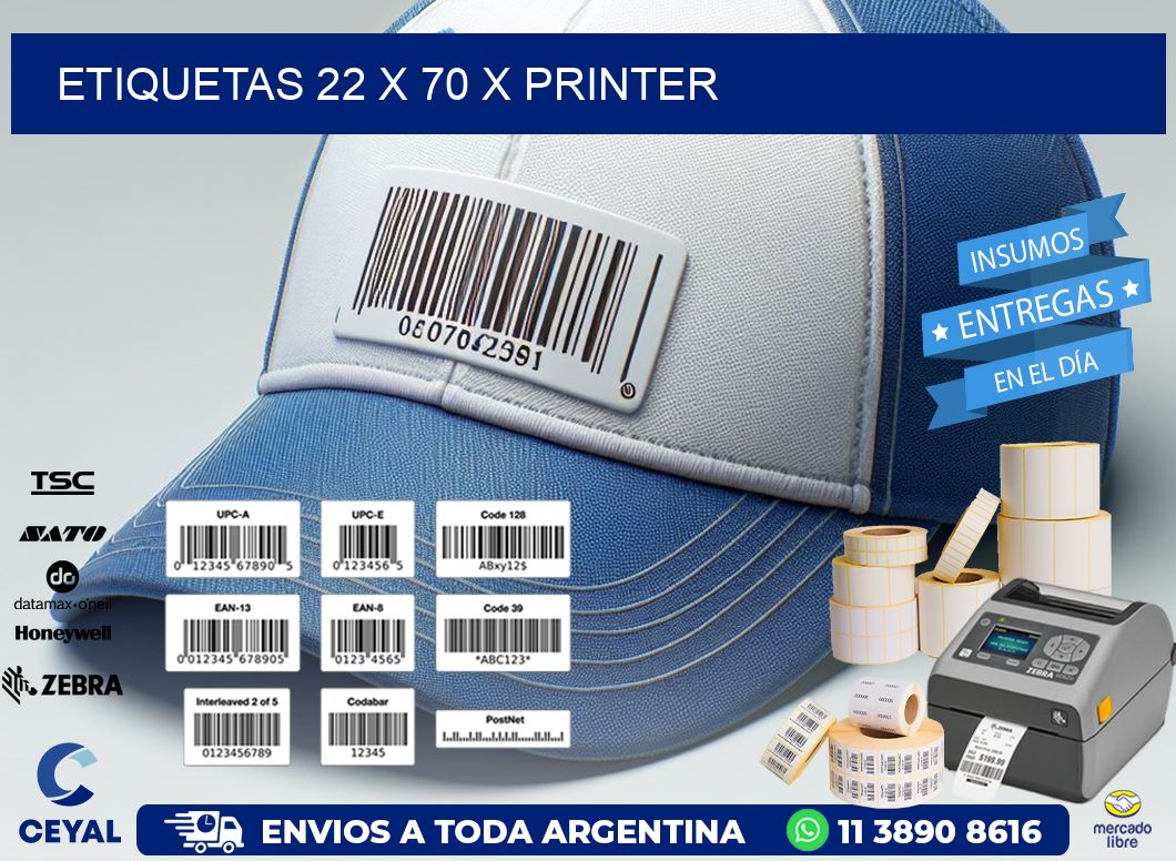 ETIQUETAS 22 x 70 X PRINTER