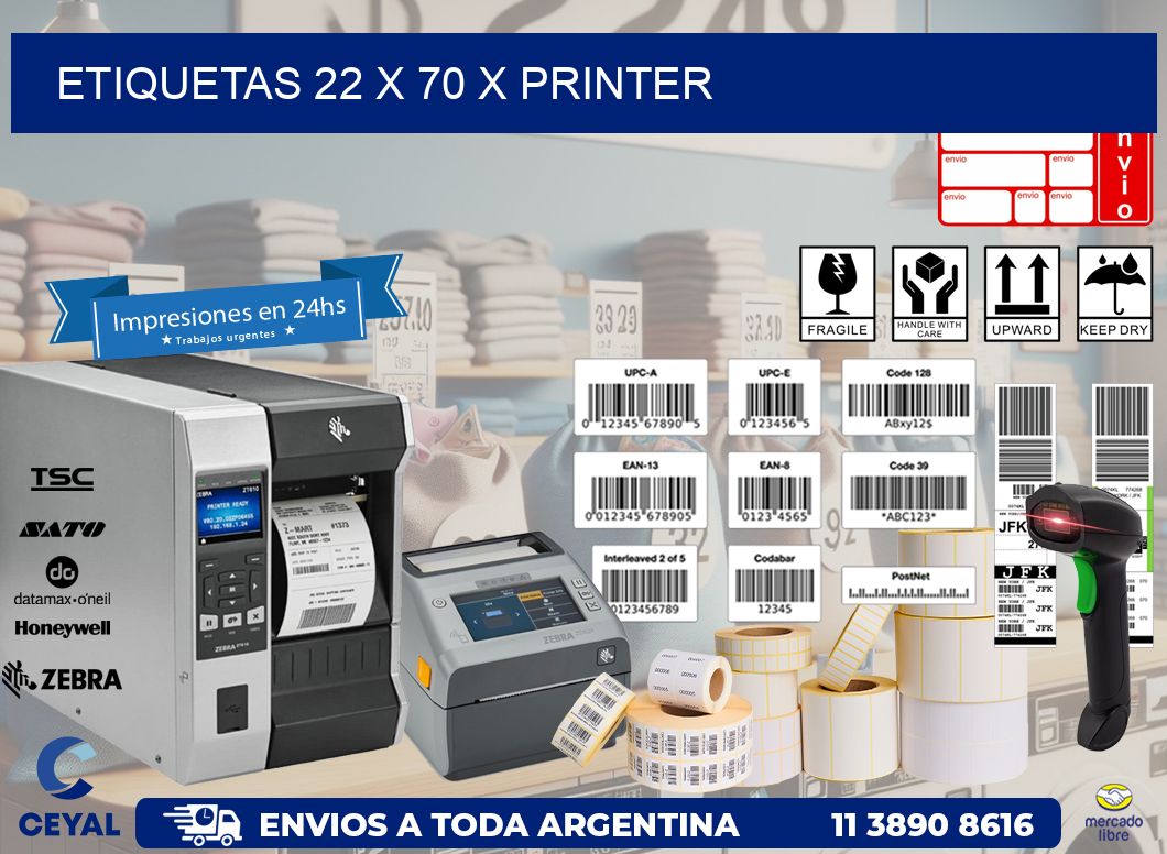 ETIQUETAS 22 x 70 X PRINTER
