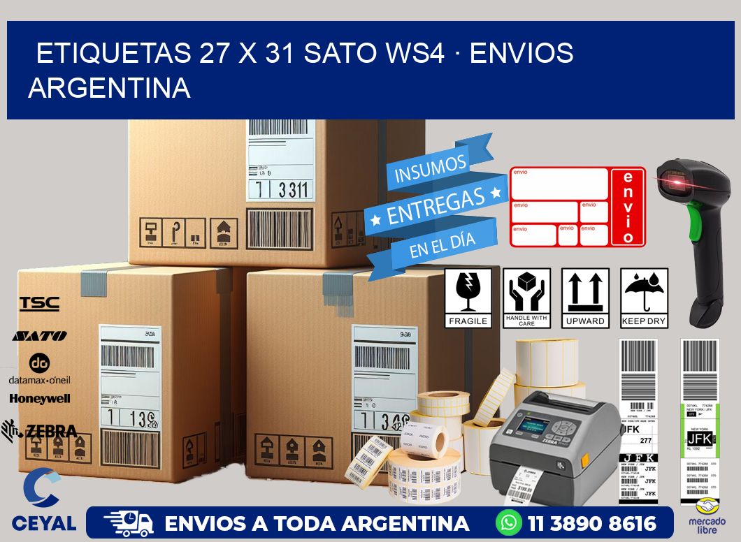 ETIQUETAS 27 x 31 SATO WS4 · ENVIOS ARGENTINA