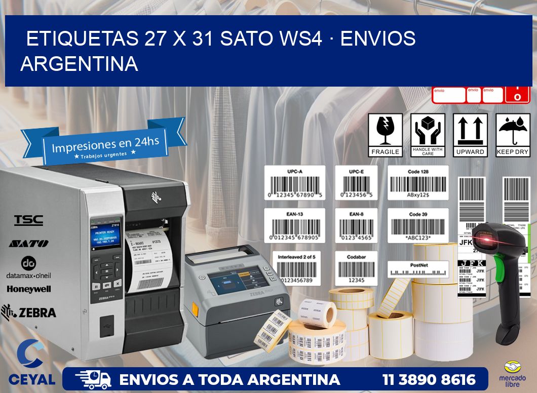 ETIQUETAS 27 x 31 SATO WS4 · ENVIOS ARGENTINA