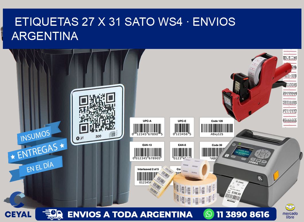 ETIQUETAS 27 x 31 SATO WS4 · ENVIOS ARGENTINA
