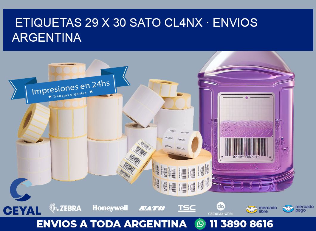 ETIQUETAS 29 x 30 SATO CL4NX · ENVIOS ARGENTINA